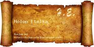 Holop Etelka névjegykártya